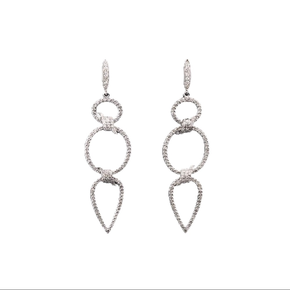 New 14Kt Gold Diamond Drop Earrings
